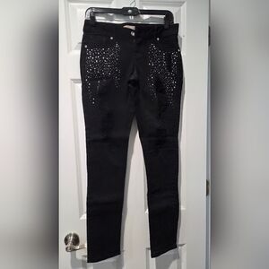 No Boundaries Black Embellished Women's Jeans Destroyed Skinny Jeans